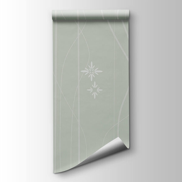 Wallpaper with white flowers and lines Wallpaper with white flowers and lines