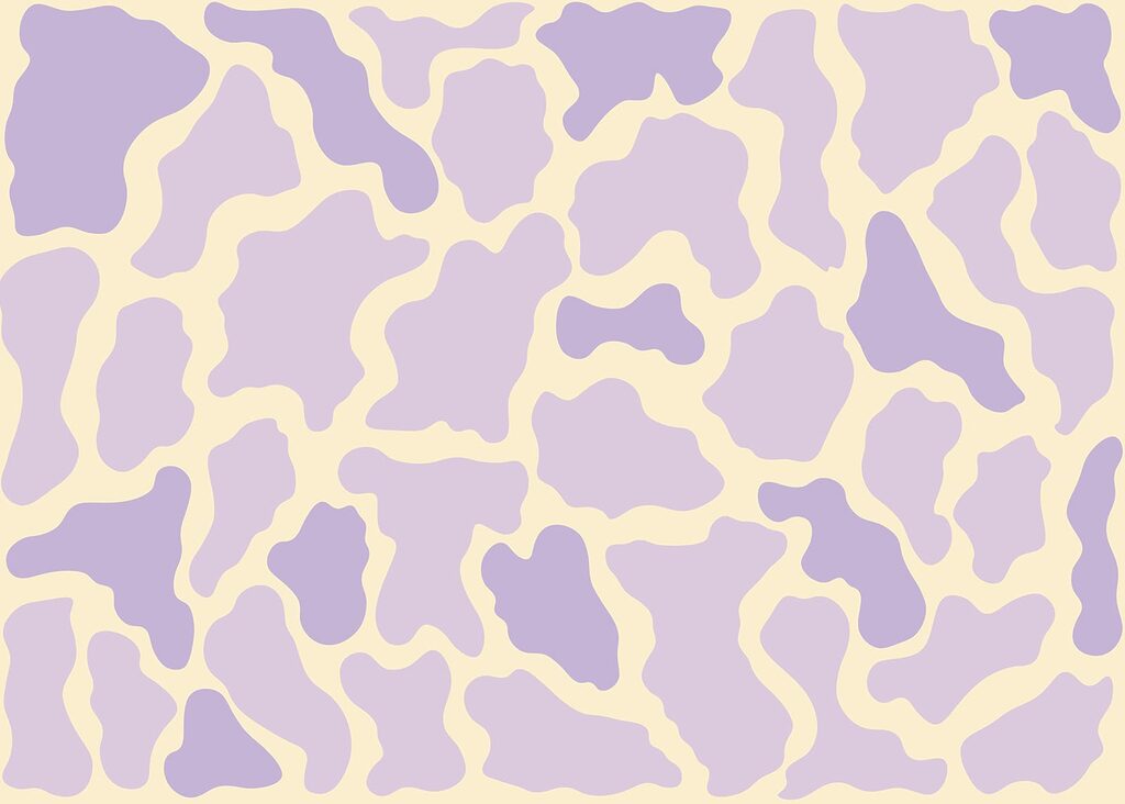 Purple and yellow cow pattern