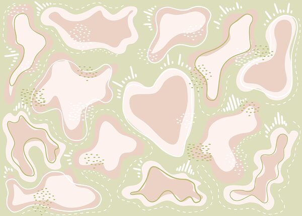 Pink and white shapes