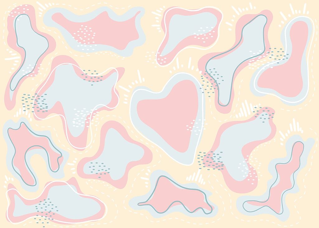 Pink and blue shapes
