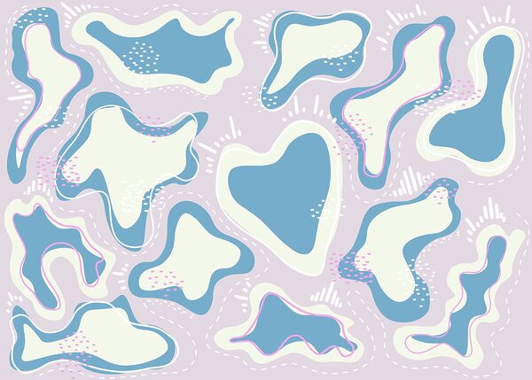 Blue and white shapes