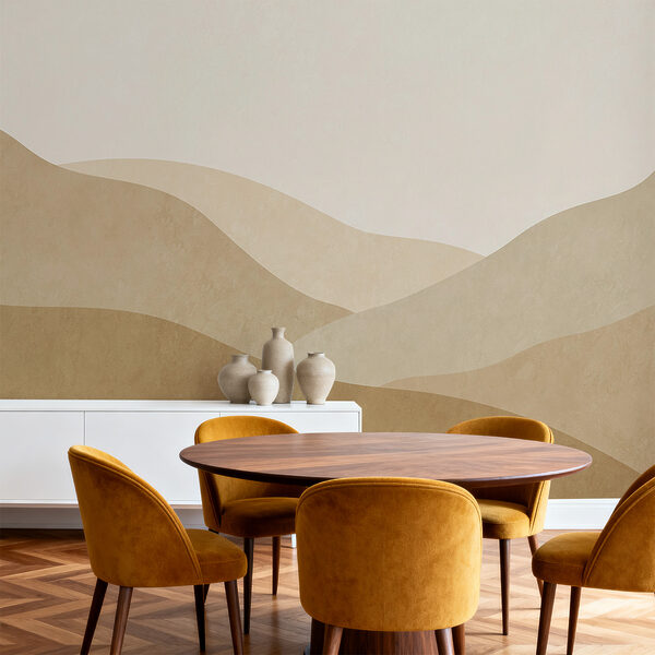 Hnědé kopce na bílém pozadí