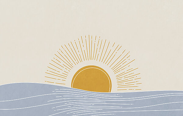 Sun rising over water Sun rising over water
