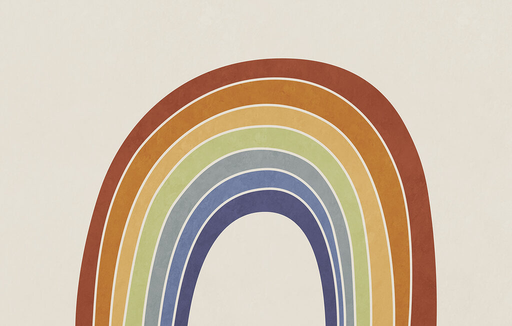 Rainbow on a white background