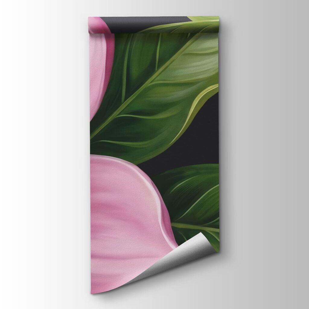 Group of pink flowers with green leaves Group of pink flowers with green leaves