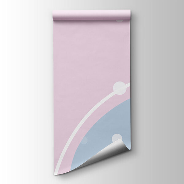 Pink and white liquid with white dots