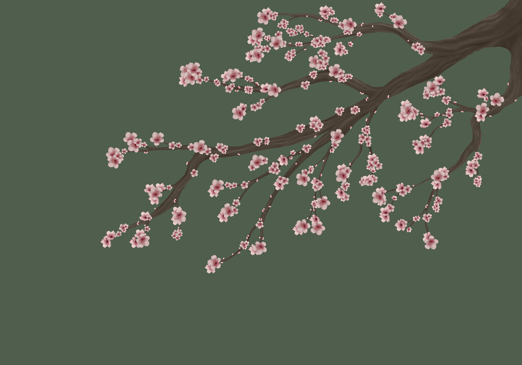 Tree branch with pink flowers Tree branch with pink flowers