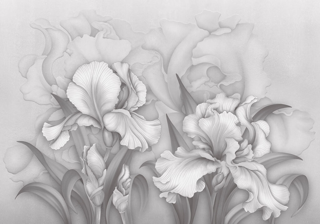 Elegant blooms in soft grayscale tones