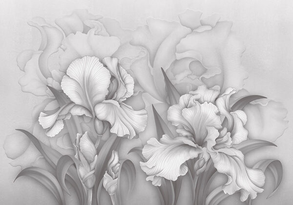 Elegant blooms in soft grayscale tones