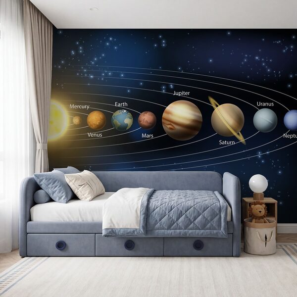 Sluneční soustava s planetami a hvězdami Sluneční soustava s planetami a hvězdami