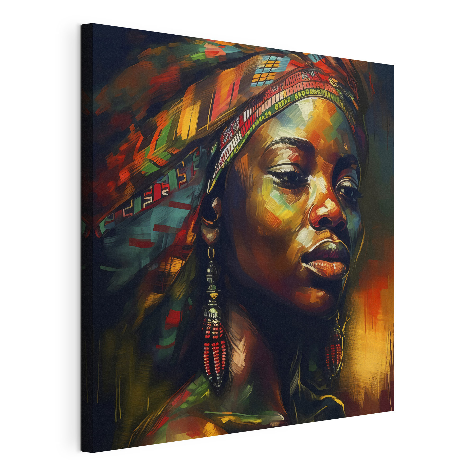 A woman with a head wrap