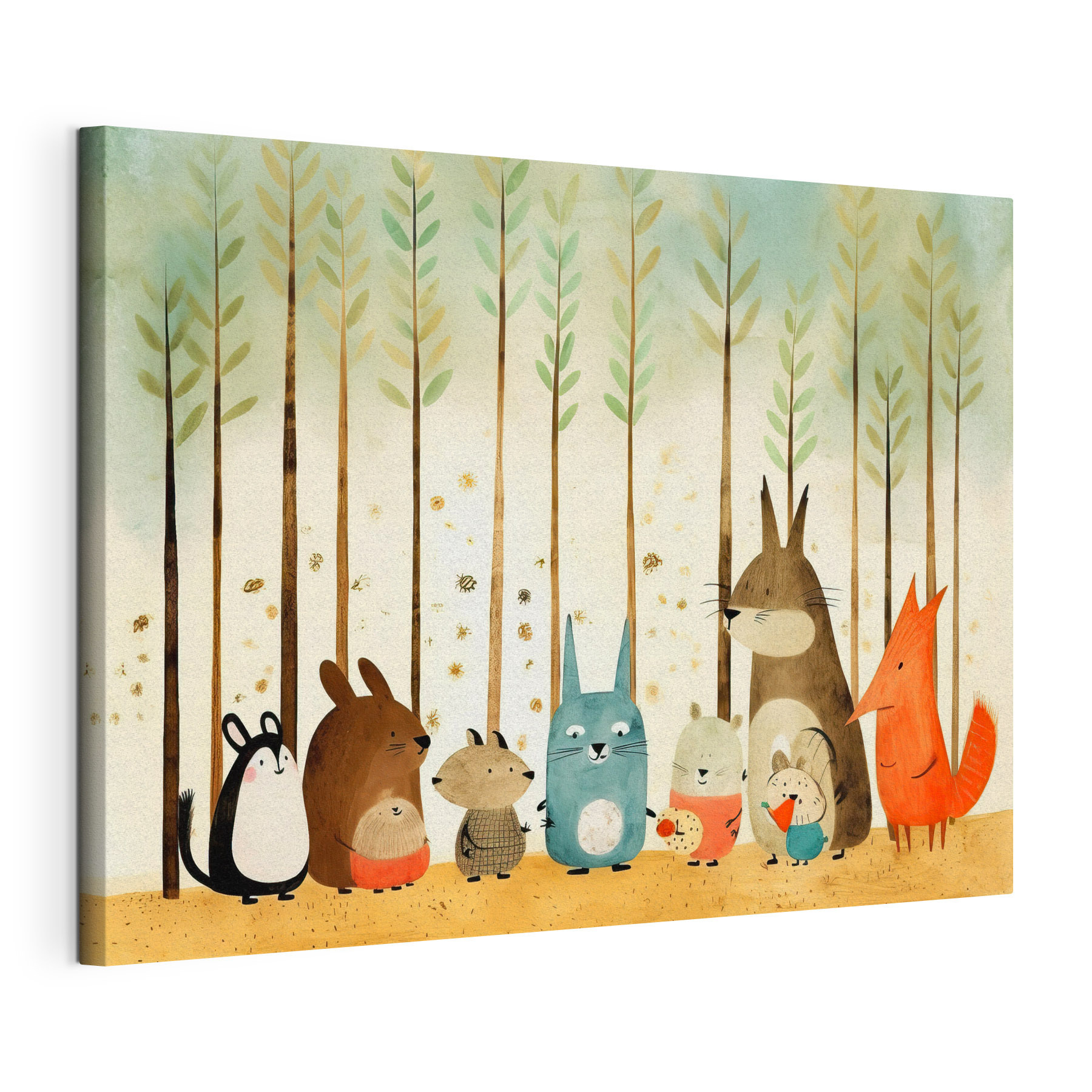 A group of animals in a line