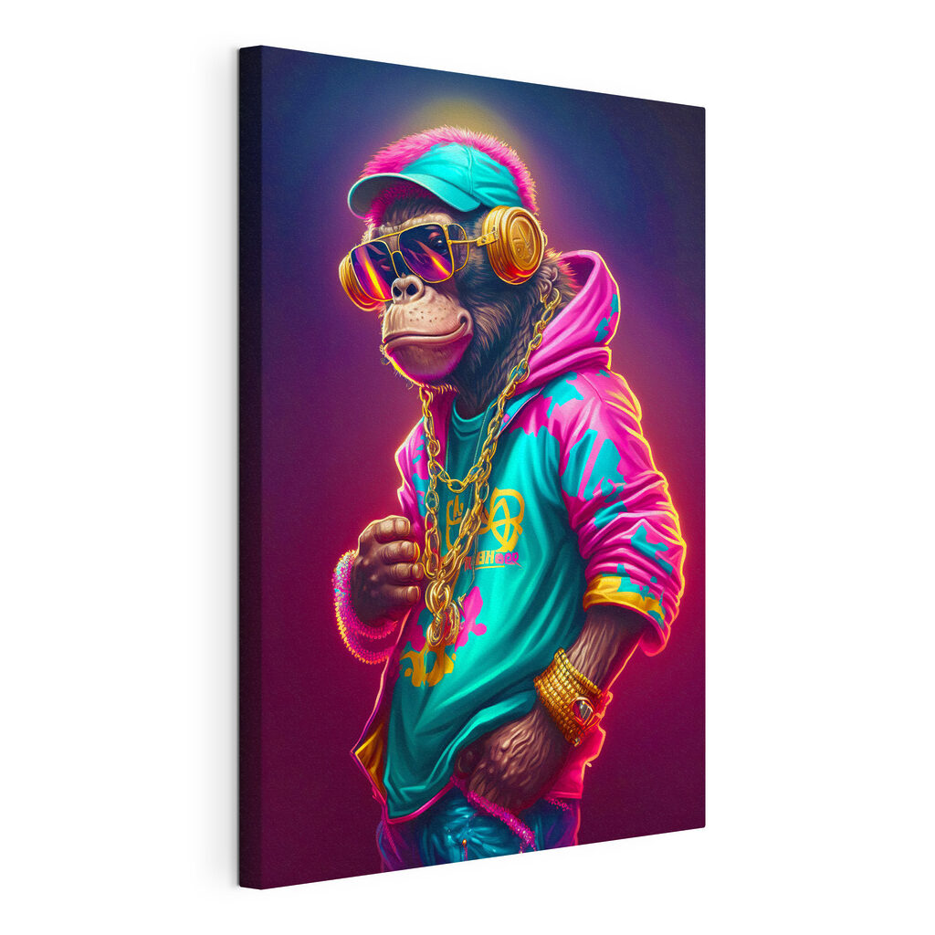 A monkey wearing a hat and sunglasses A monkey wearing a hat and sunglasses