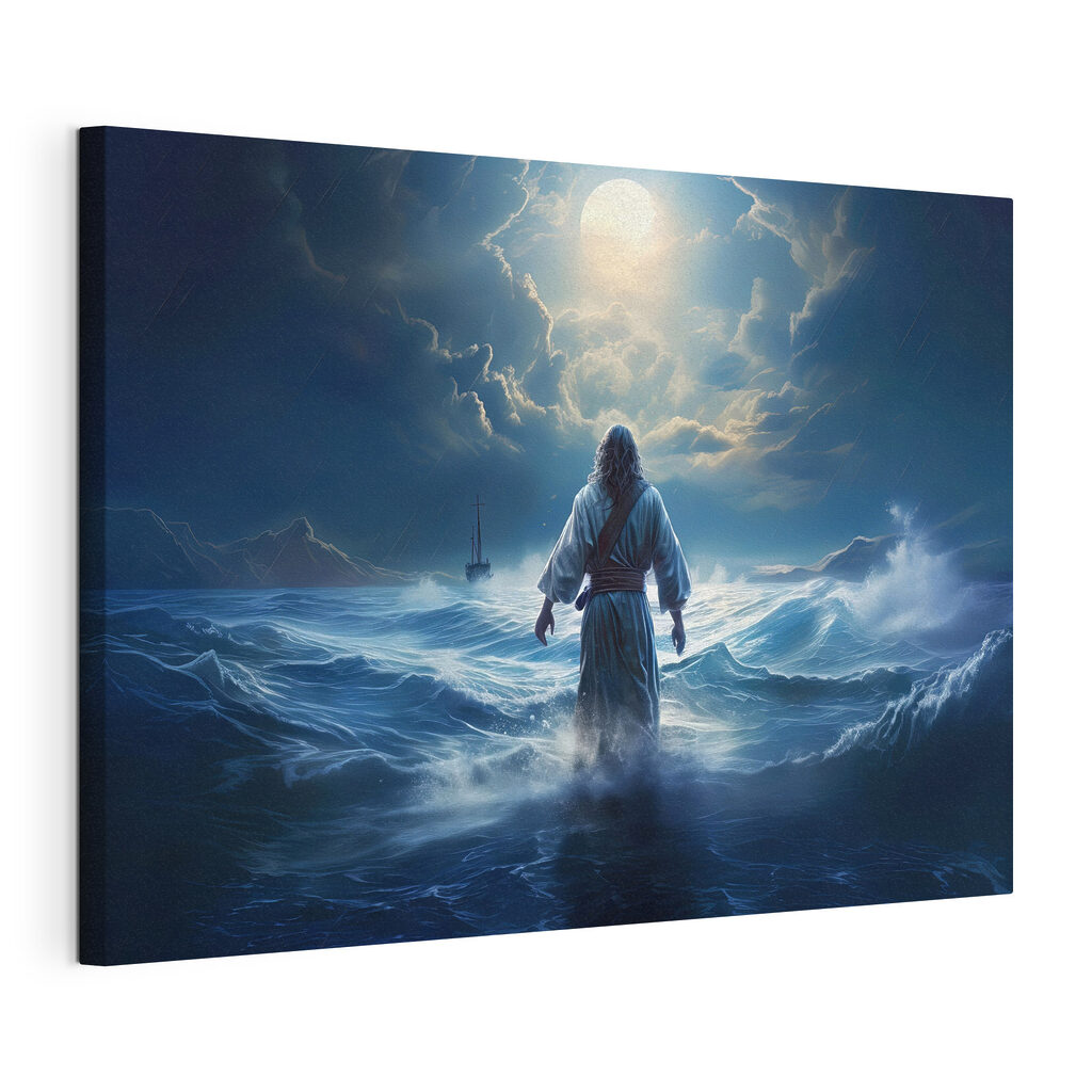 A man in a robe standing in the water A man in a robe standing in the water