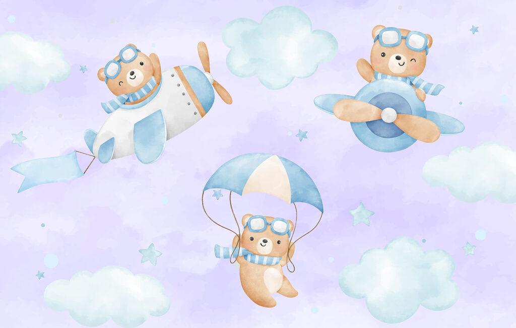 Group of teddy bears in the sky Group of teddy bears in the sky