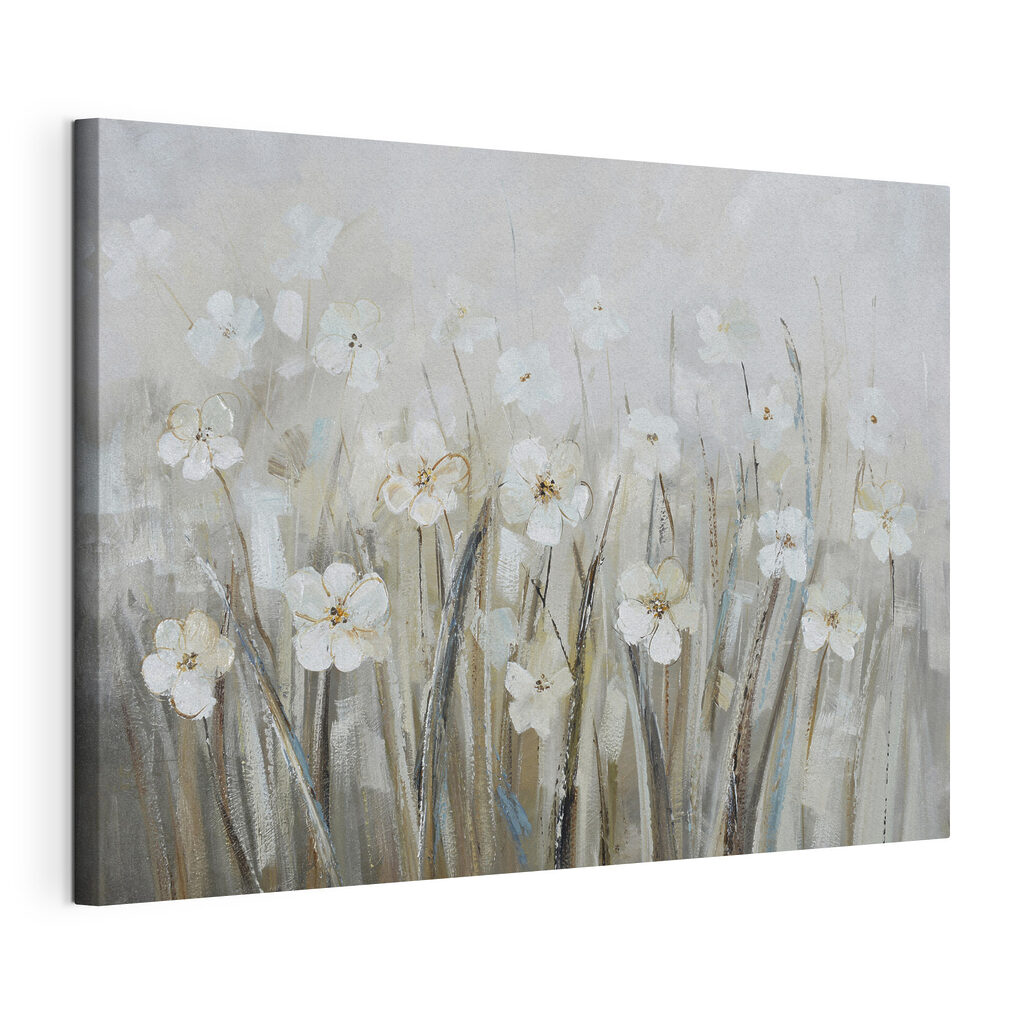 A painting of white flowers A painting of white flowers