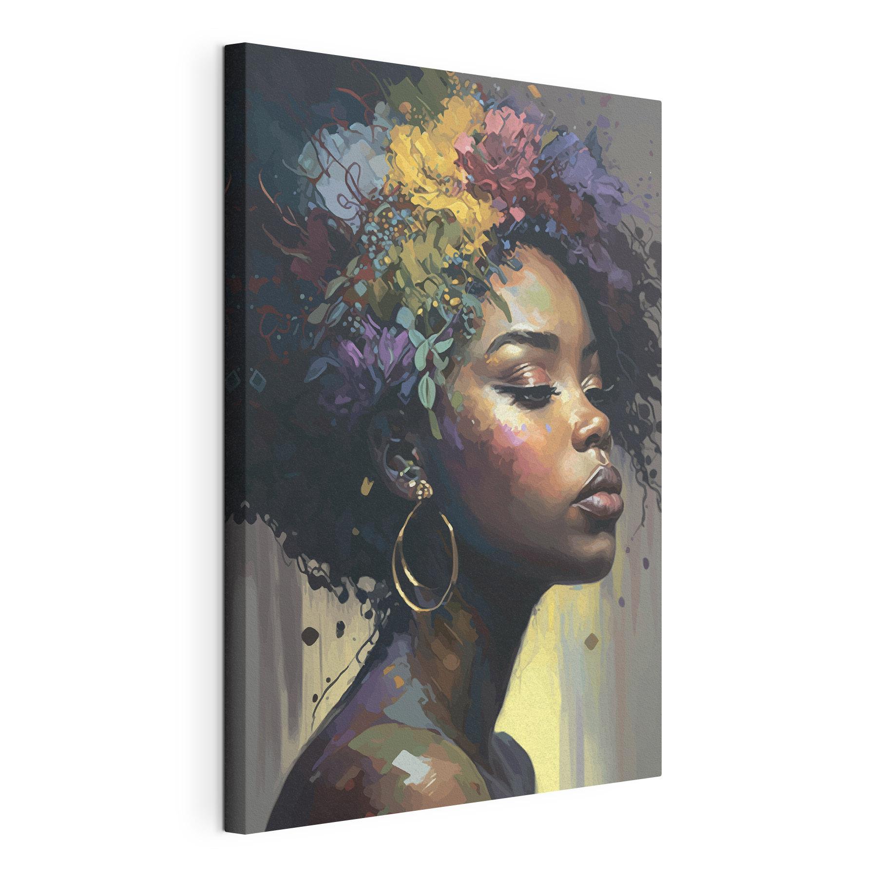 A woman with colorful hair