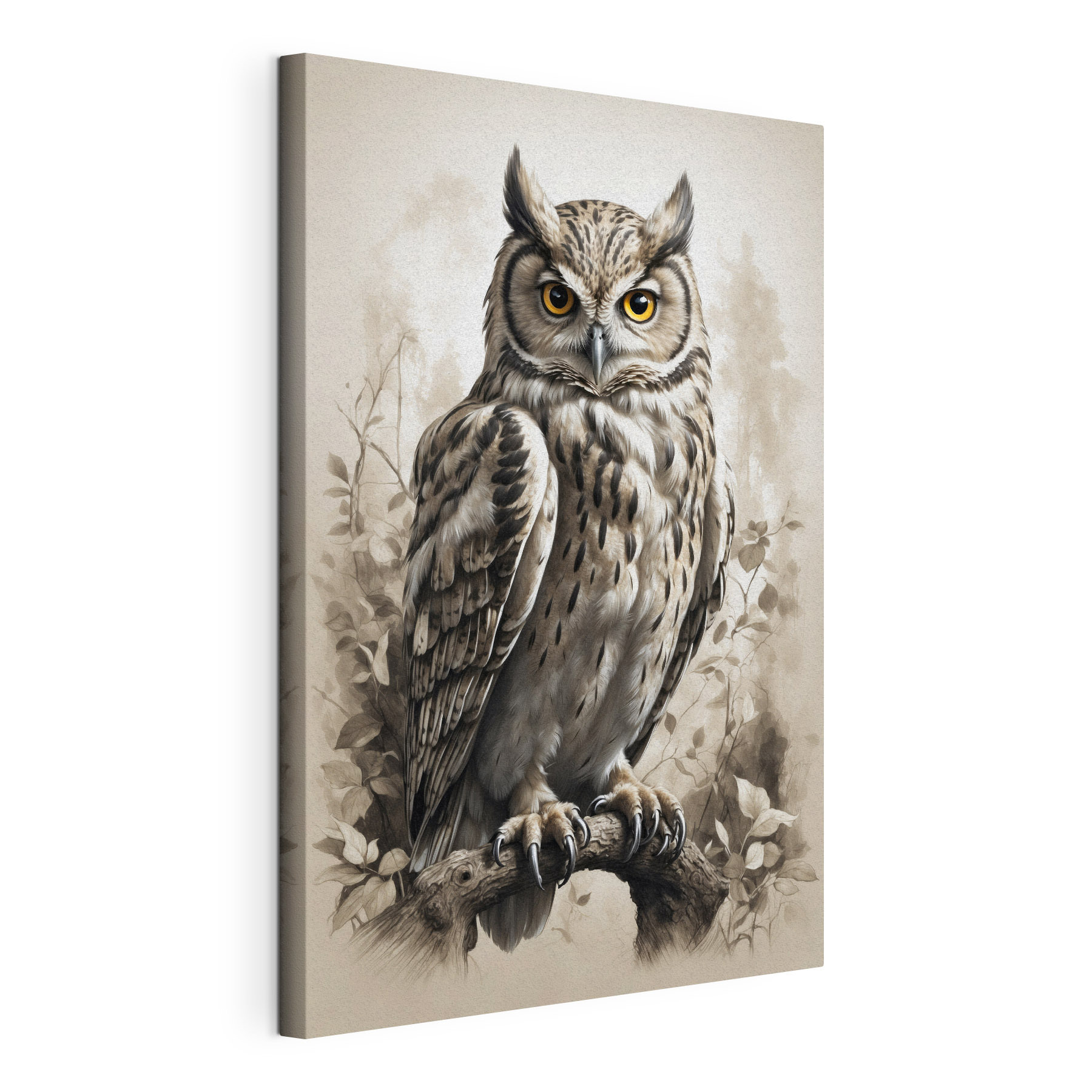 A painting of an owl