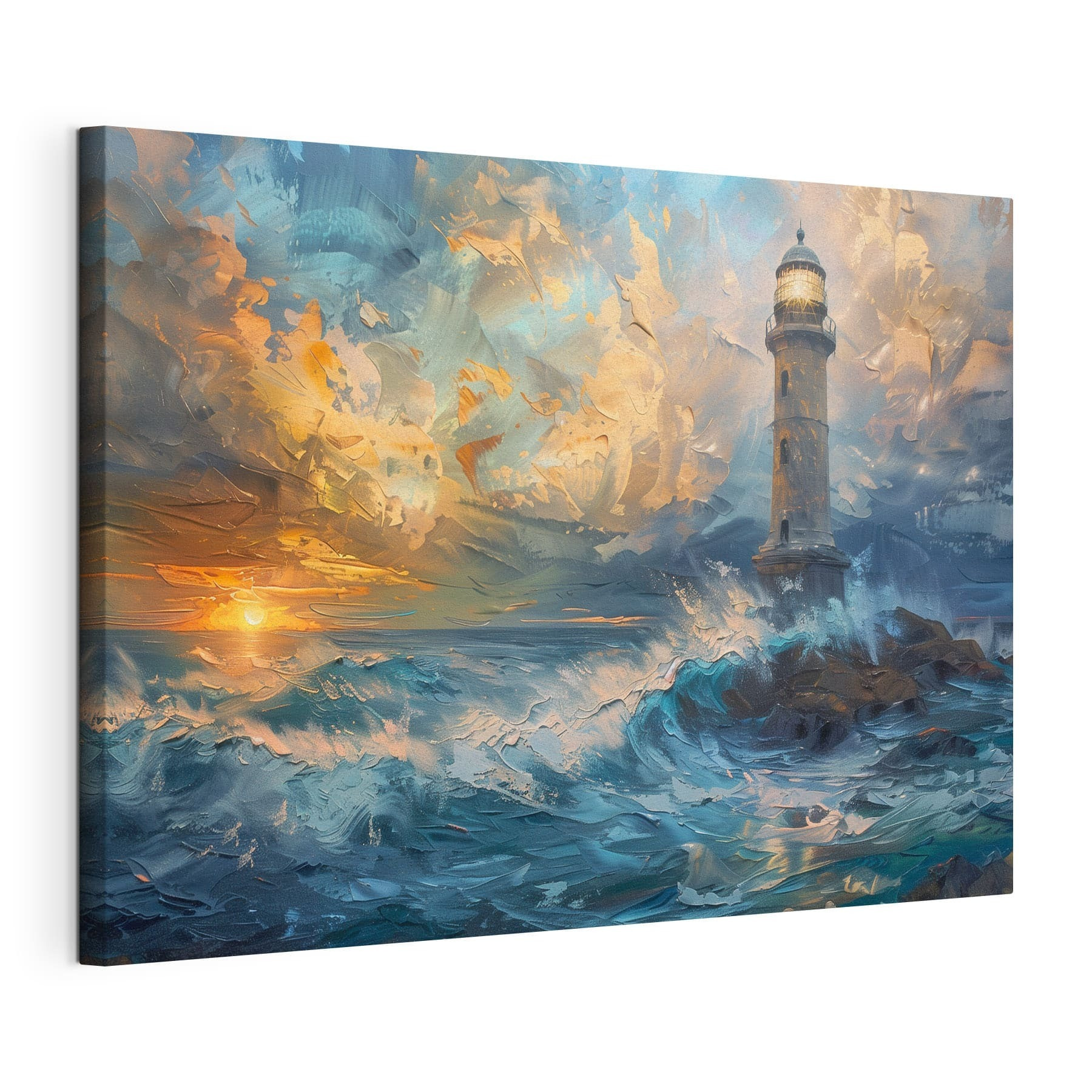 A lighthouse in the ocean