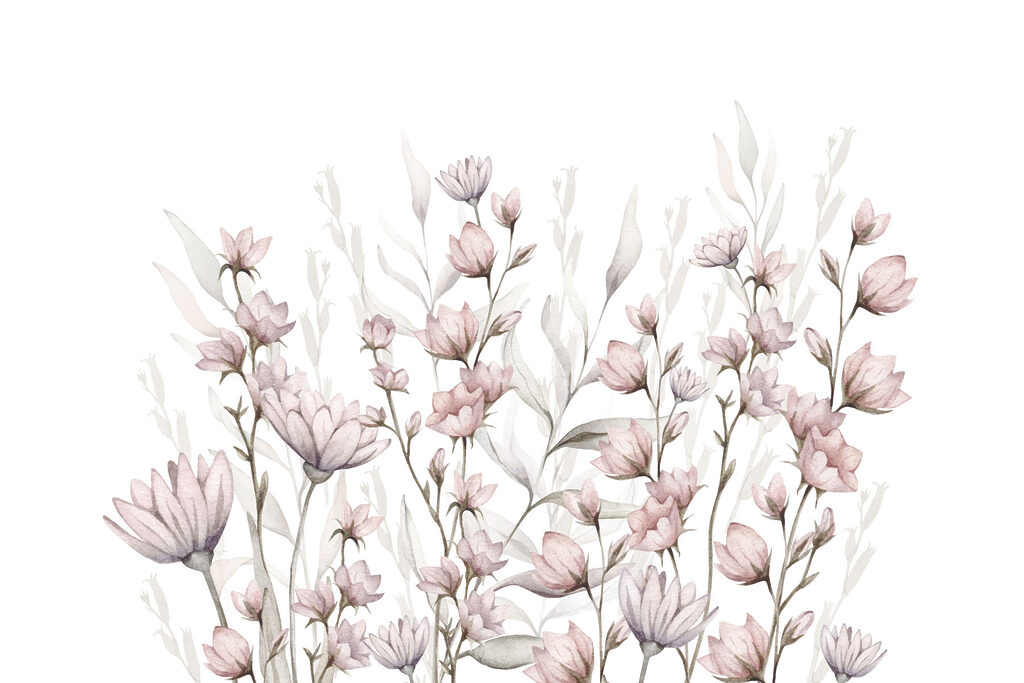 Painting of flowers and leaves Painting of flowers and leaves