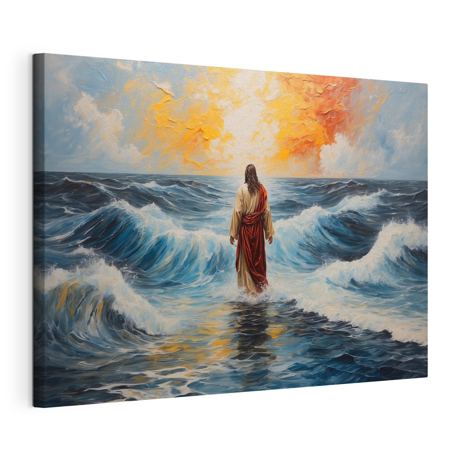 Painting of a man standing in the water