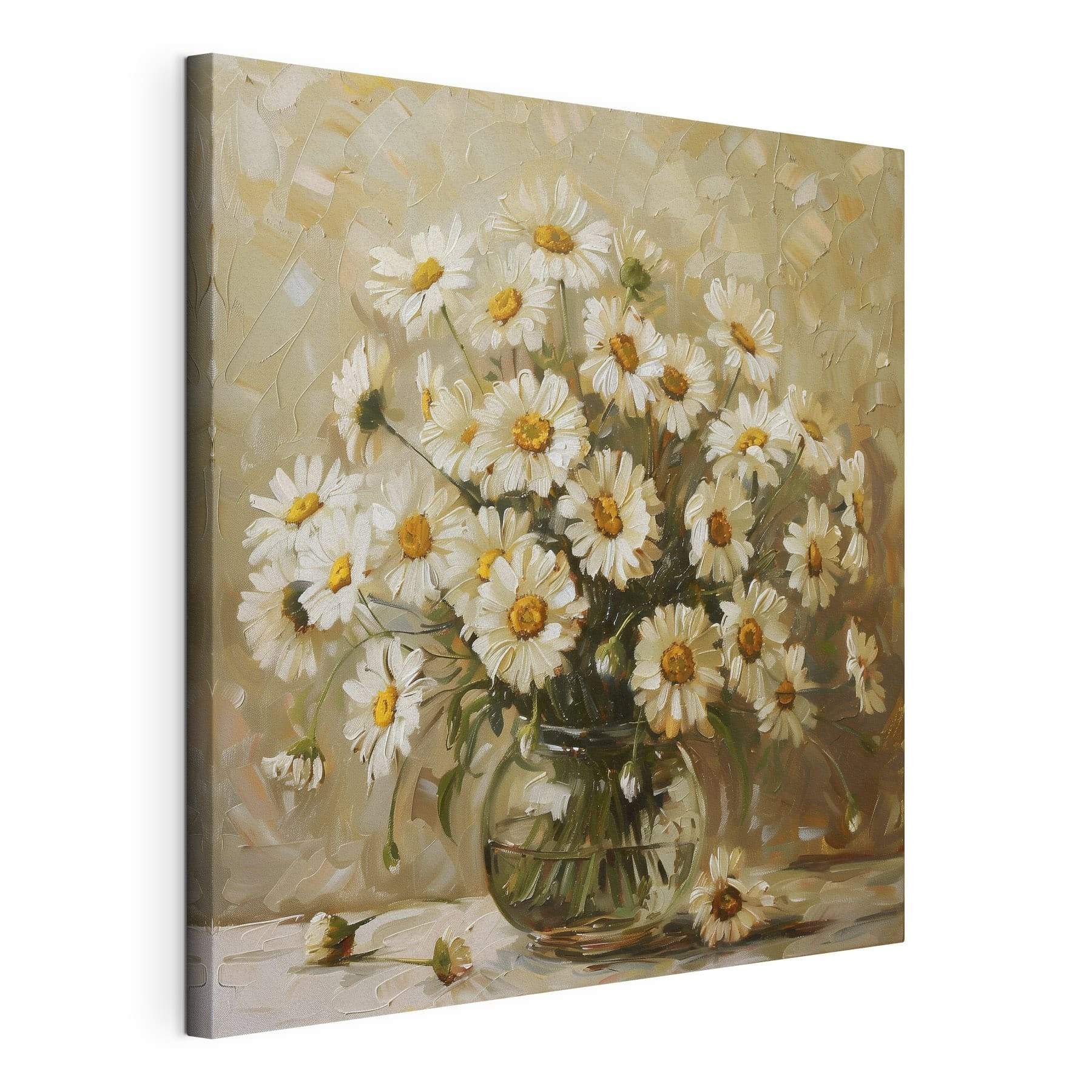 A painting of a vase of flowers A painting of a vase of flowers