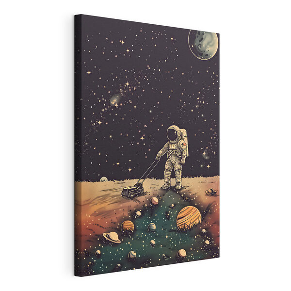 Obraz Obraz Astronaut táhnoucí sekačku ve vesmíru (Katalogové číslo: s38637)