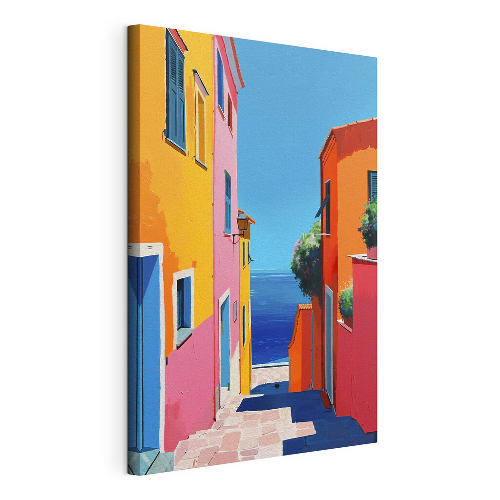 Colorful buildings and a body of water Colorful buildings and a body of water