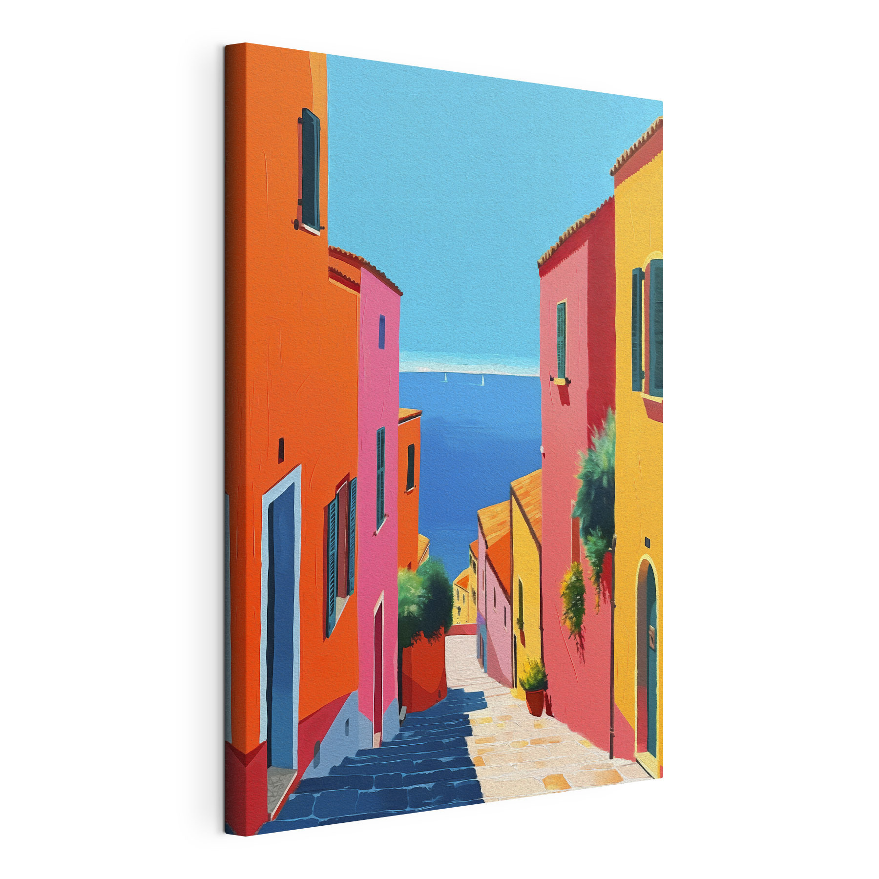 Colorful buildings and a body of water Colorful buildings and a body of water