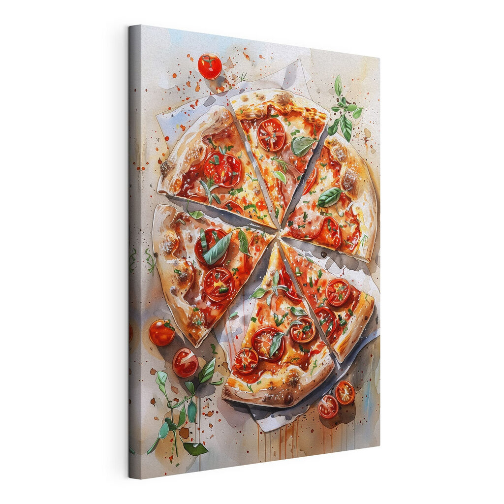 Watercolor of a pizza