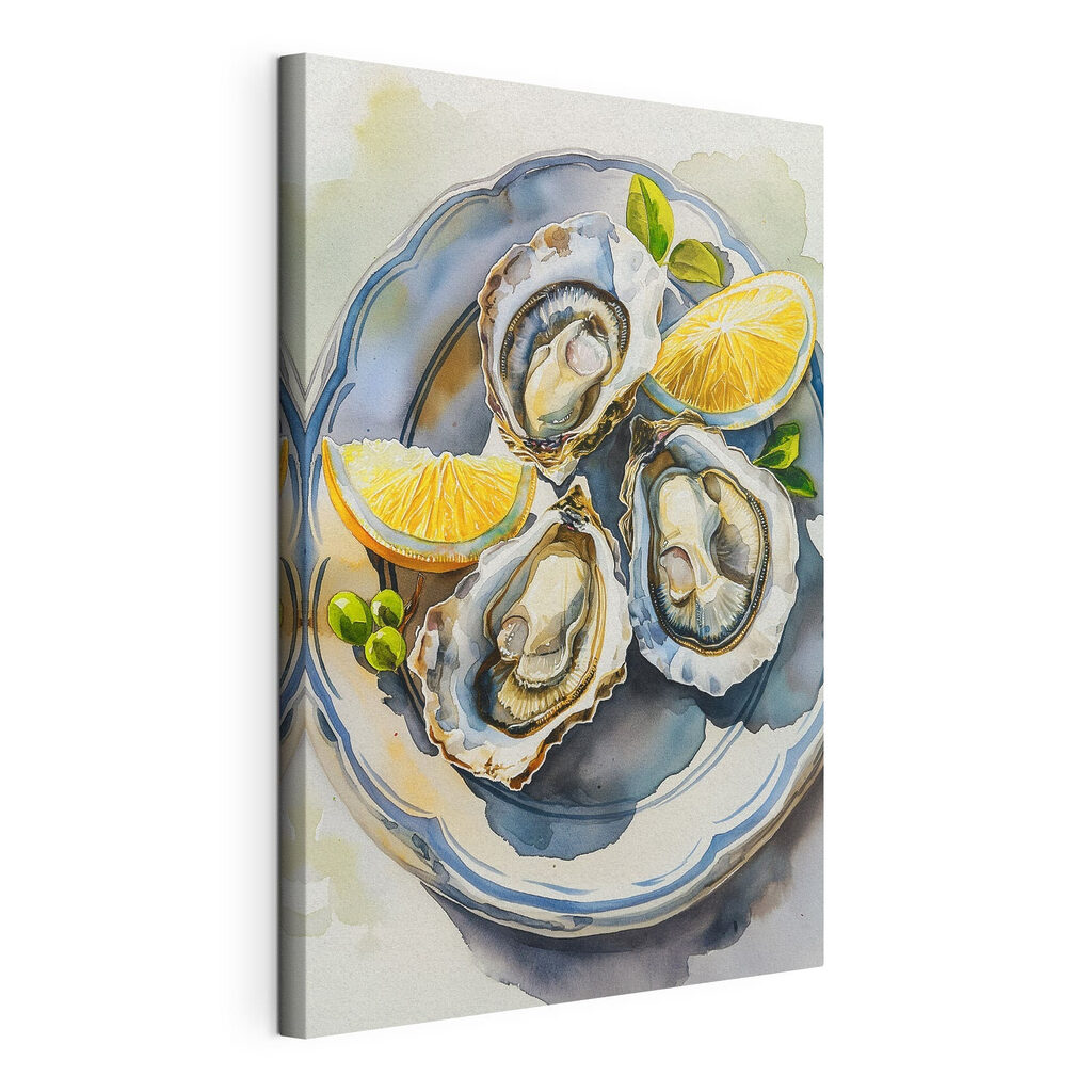 Plate of oysters and lemons