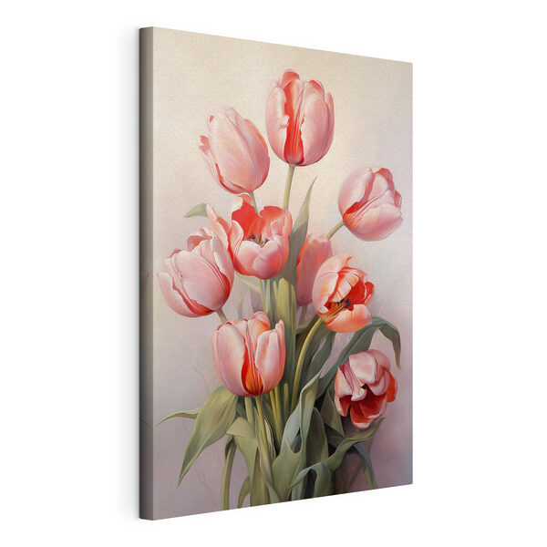 Malba růžových tulipánů Obraz Malba růžových tulipánů