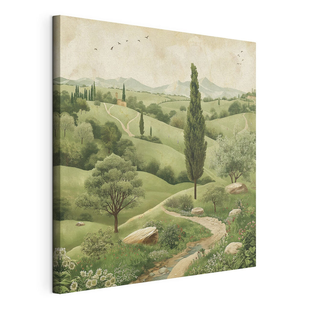 Landscape with trees and a road Landscape with trees and a road