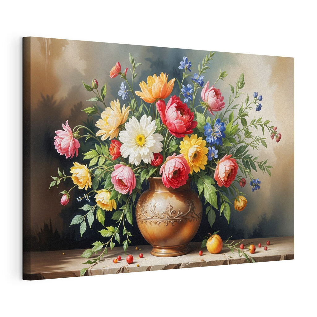 Painting of flowers in a vase Painting of flowers in a vase