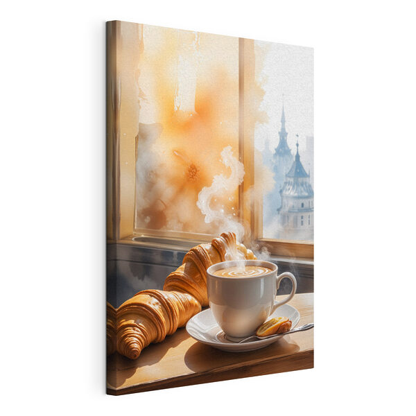 Obraz Šálek kávy a croissanty na stole (Katalogové číslo: s40405) Obraz Obraz Šálek kávy a croissanty na stole (Katalogové číslo: s40405)