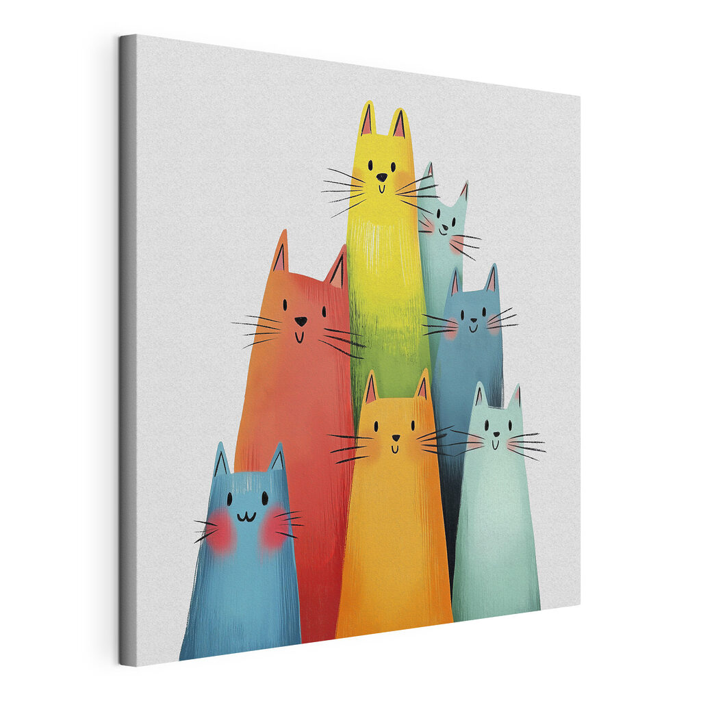 Group of cats with different colors
