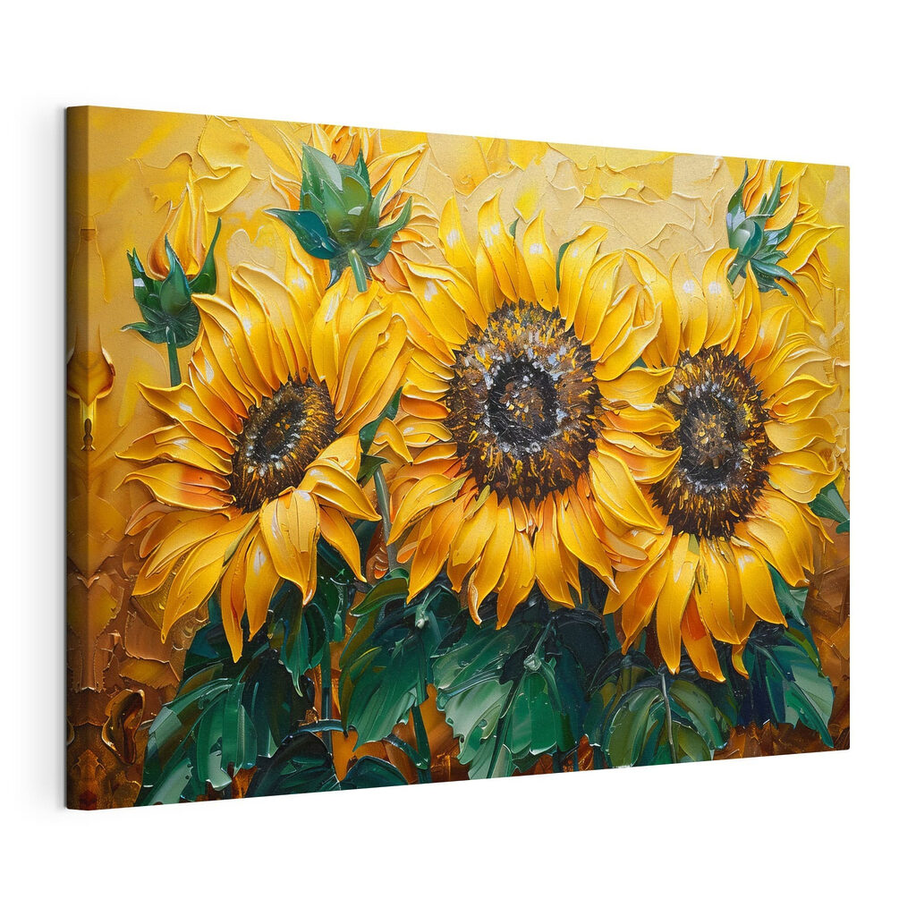 Close up of a painting of sunflowers Close up of a painting of sunflowers