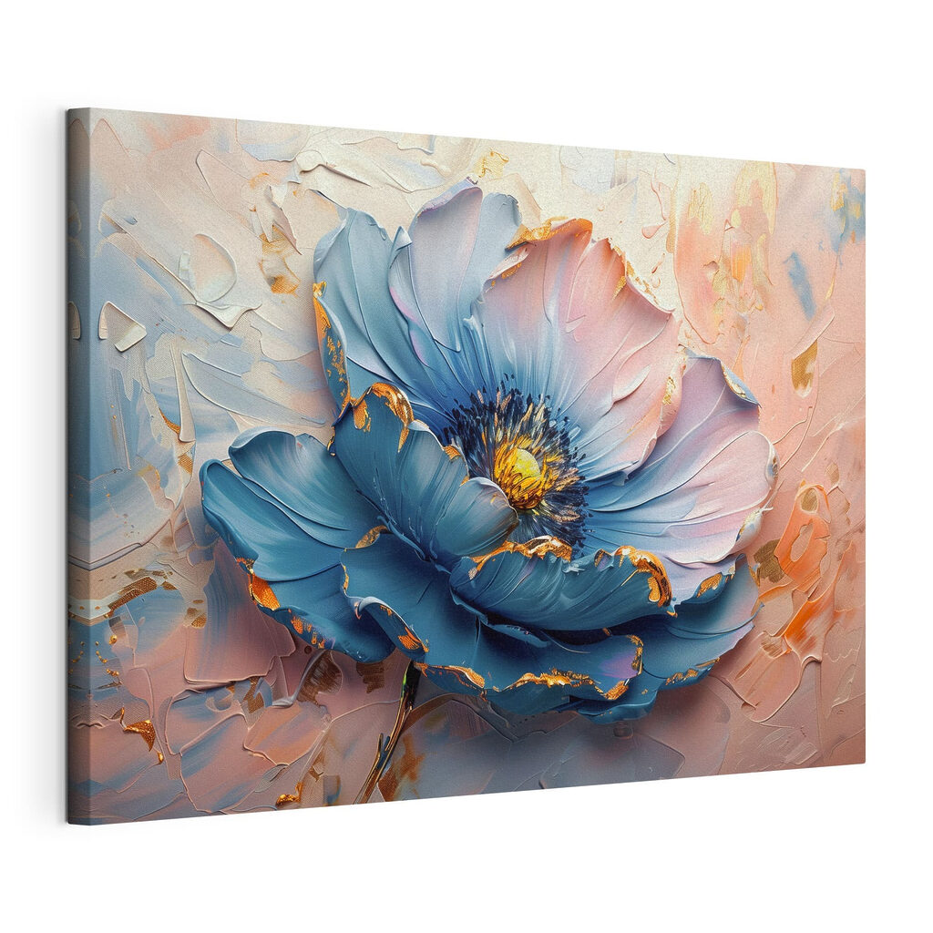Blue petals adorn the canvas Blue petals adorn the canvas