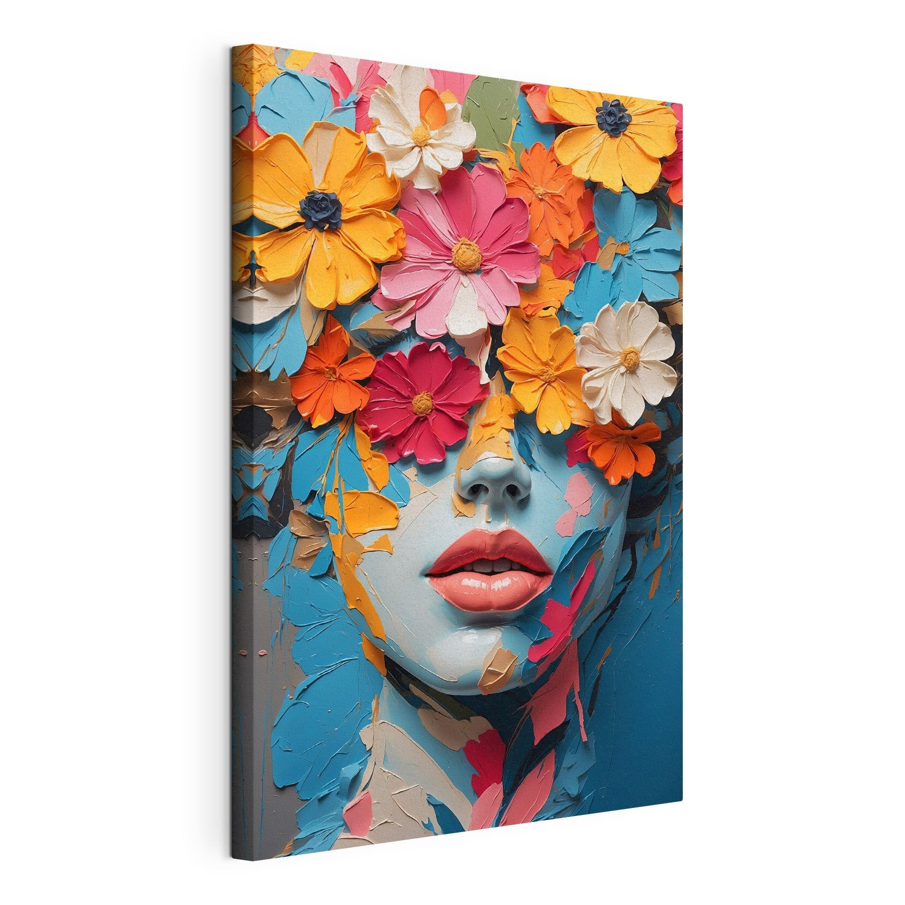 Face covered in flowers