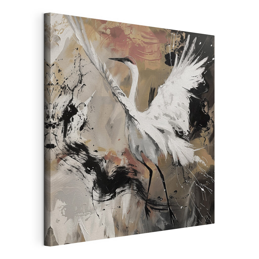 Painting of a white crane