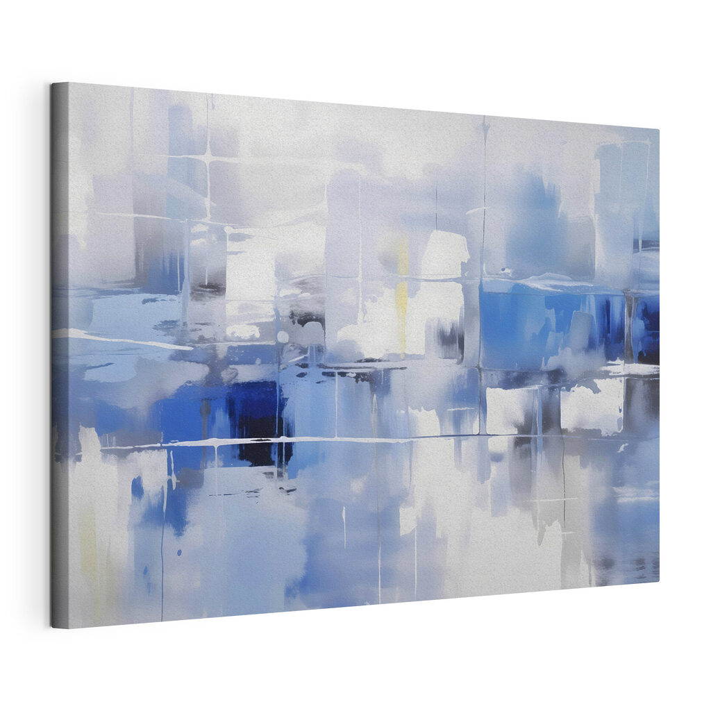 Blue and white wall