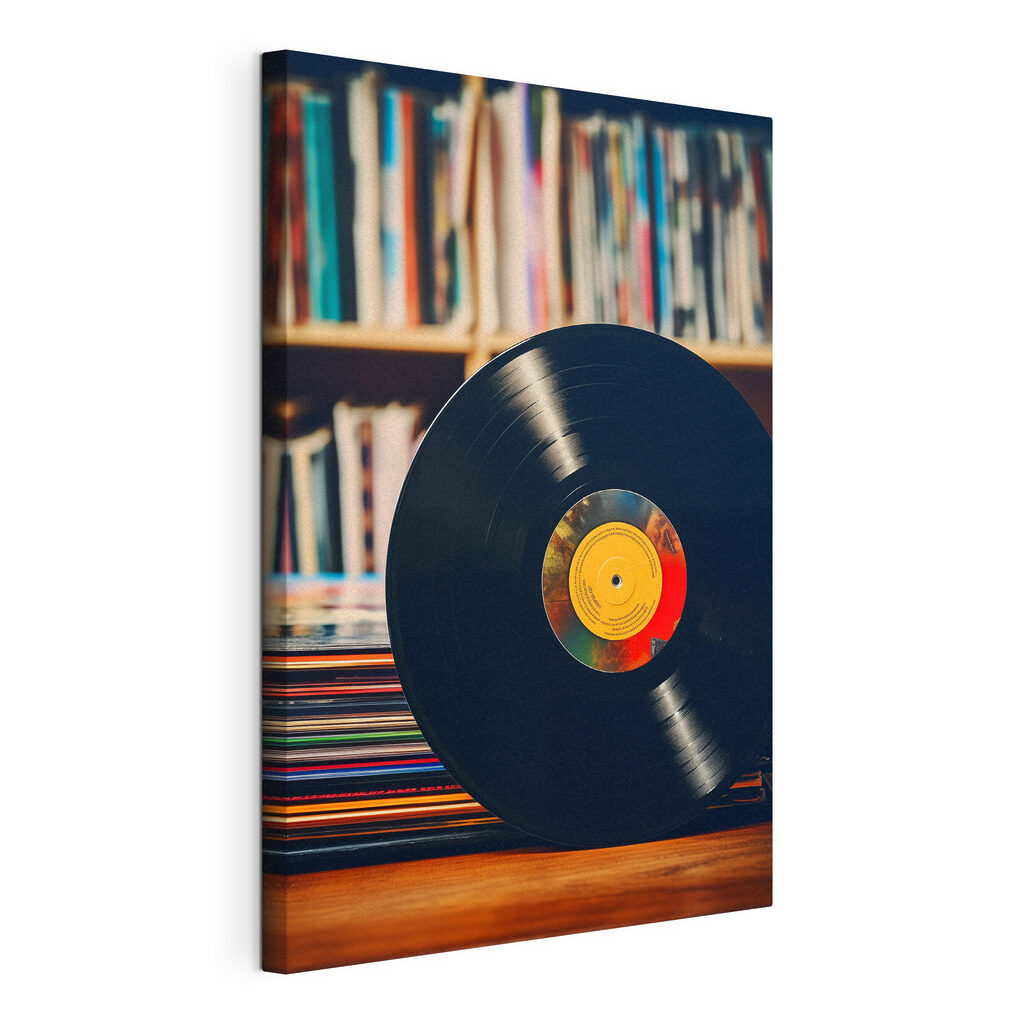 Record on a stack of records