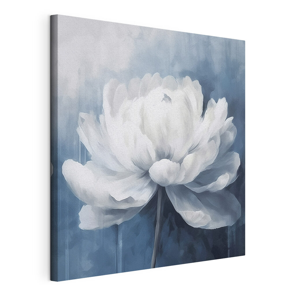 White flower on a blue background