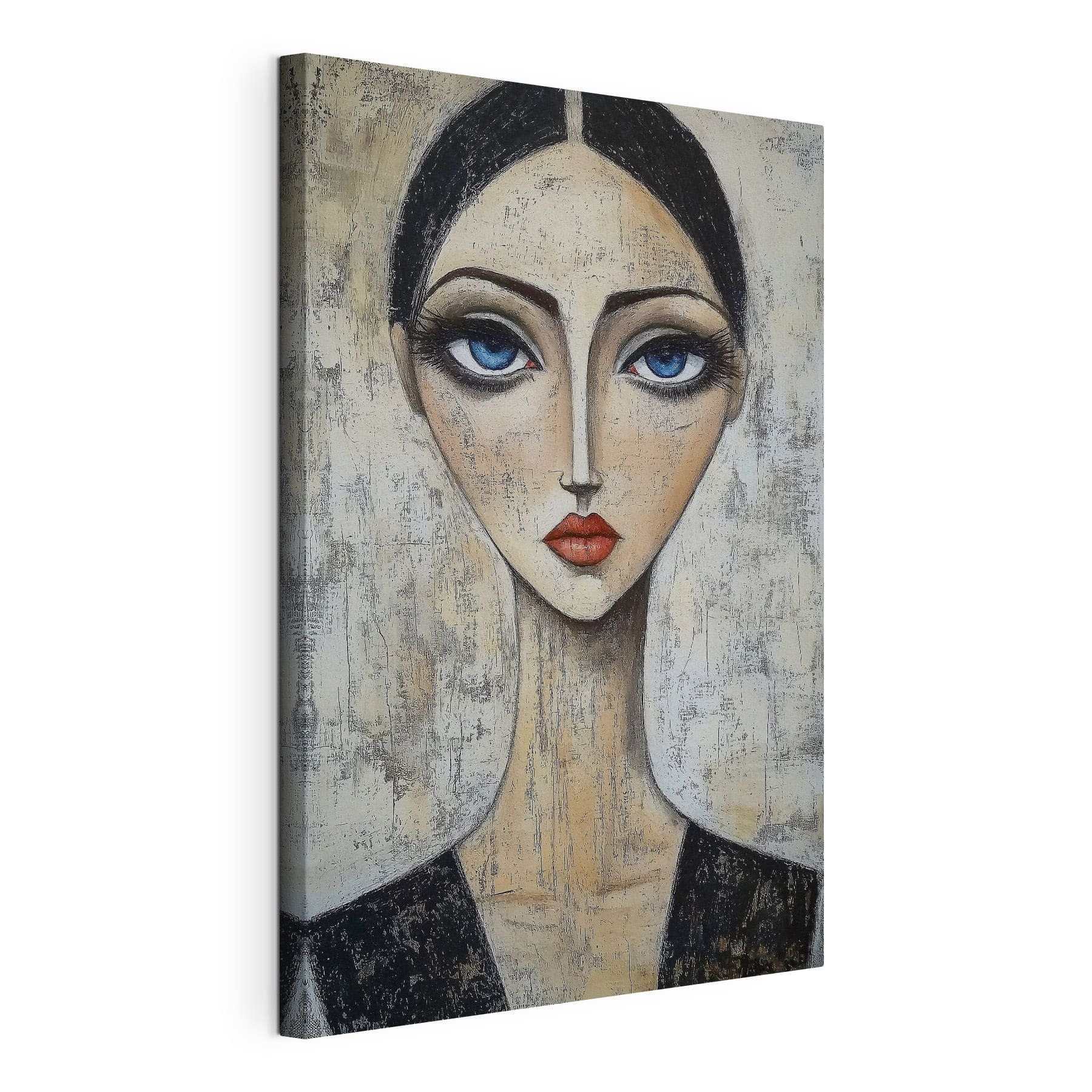 Painting of a woman with blue eyes Painting of a woman with blue eyes
