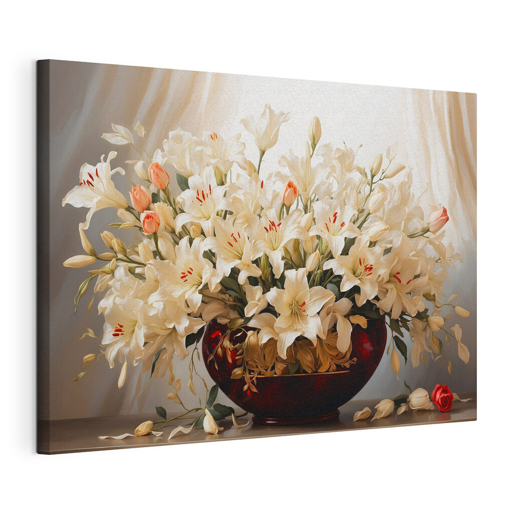 Vase of white flowers