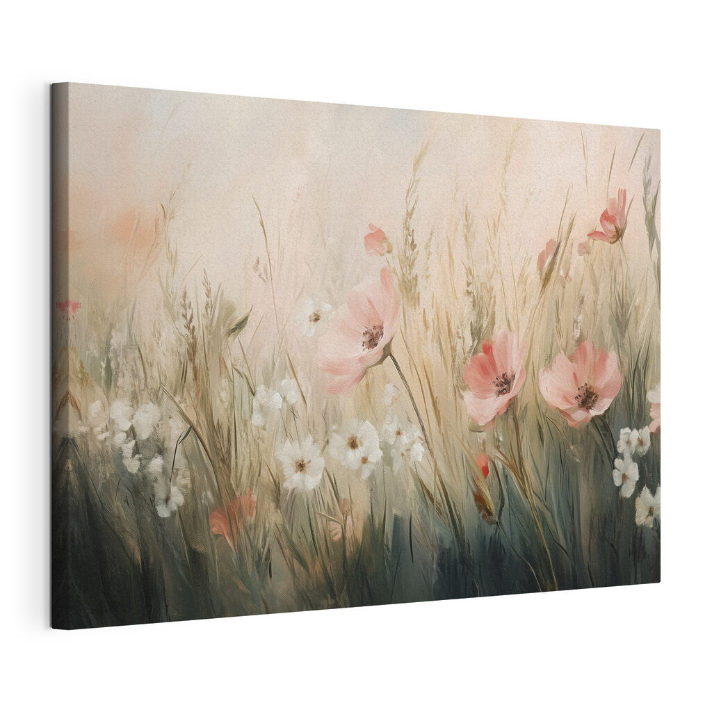Painting of flowers in a field