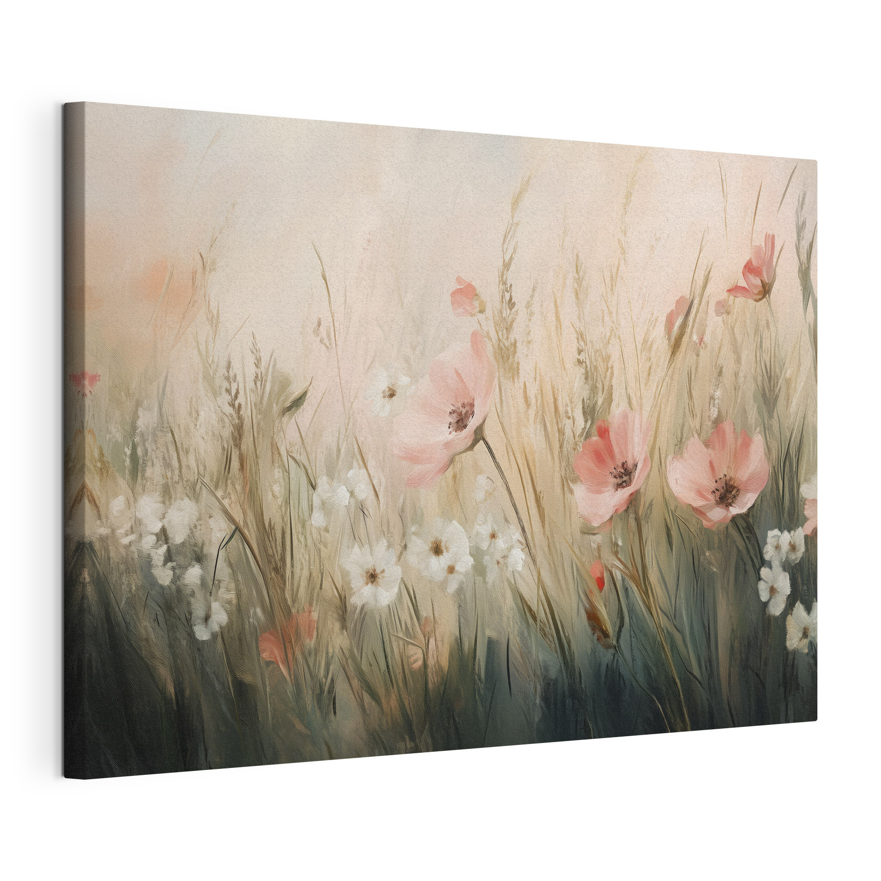 Painting of flowers in a field