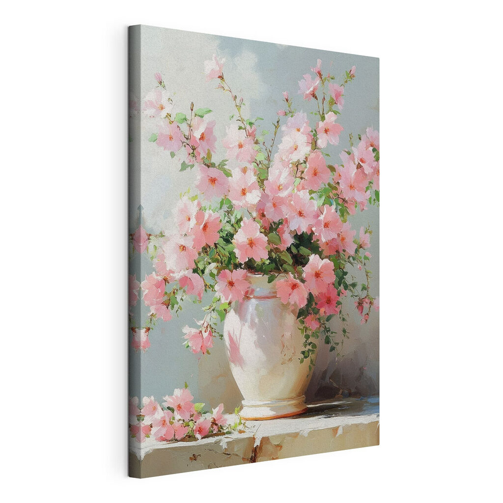 Vase with pink flowers