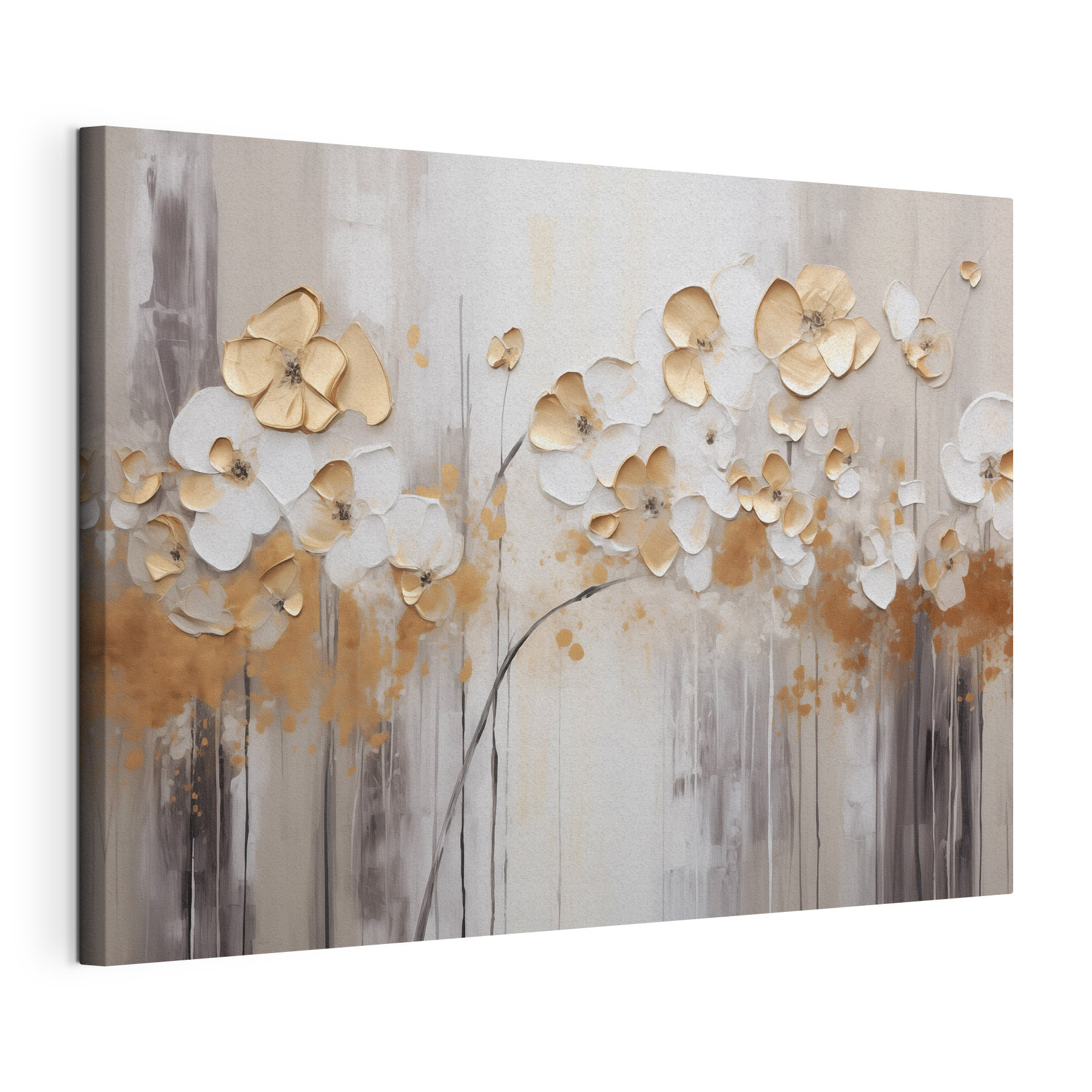 Painting of flowers on a wall Painting of flowers on a wall