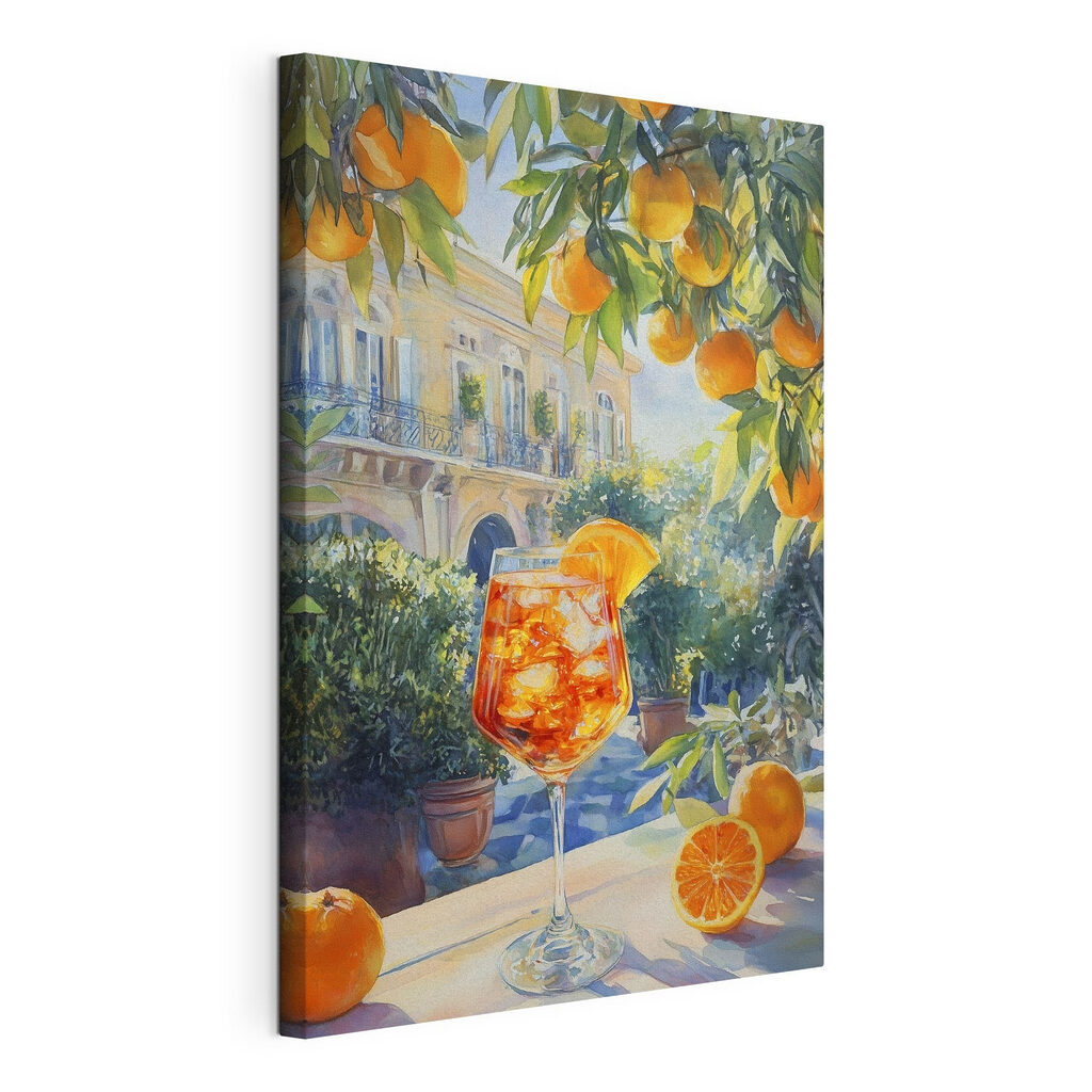 Glass of orange juice with oranges in the background